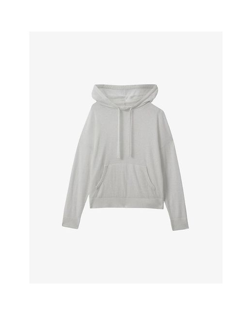 Reiss Gray Candy Relaxed-fit Cotton And Linen-blend Hoody