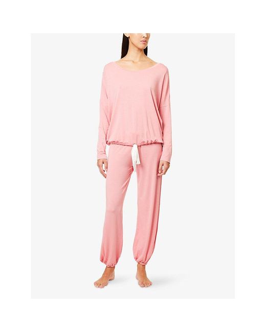 Eberjey Pink Gisele Slouchy Relaxed-Fit Stretch-Jersey Pyjamas
