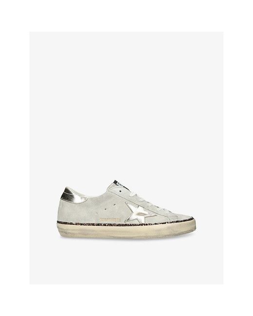 Golden Goose Deluxe Brand White Super-Star Suede Low-Top Trainers