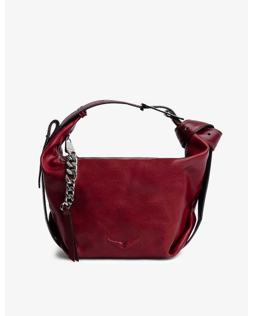 Zadig & Voltaire Red Le Cecilia Chain-detail Leather Shoulder Bag