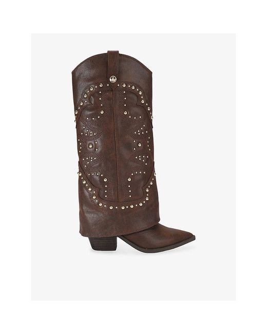 Steve Madden Brown Stagecoach Leather Boots