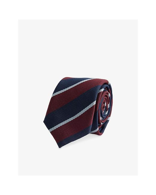 Frankie Shop Blue Lene Striped Silk-Blend Tie