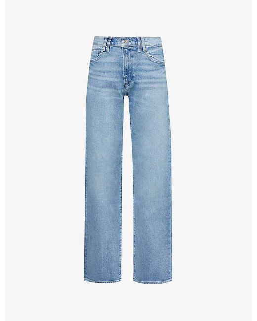 PAIGE Blue Serena Straight-leg Mid-rise Jeans