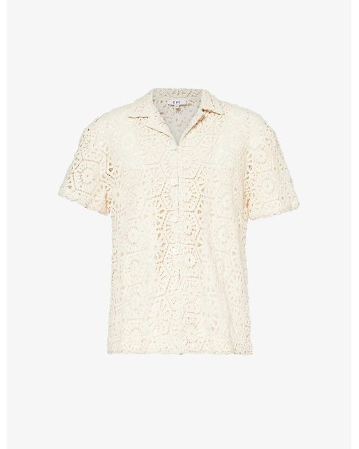CHE White Achilles Geometric-knit Cotton-blend Shirt for men