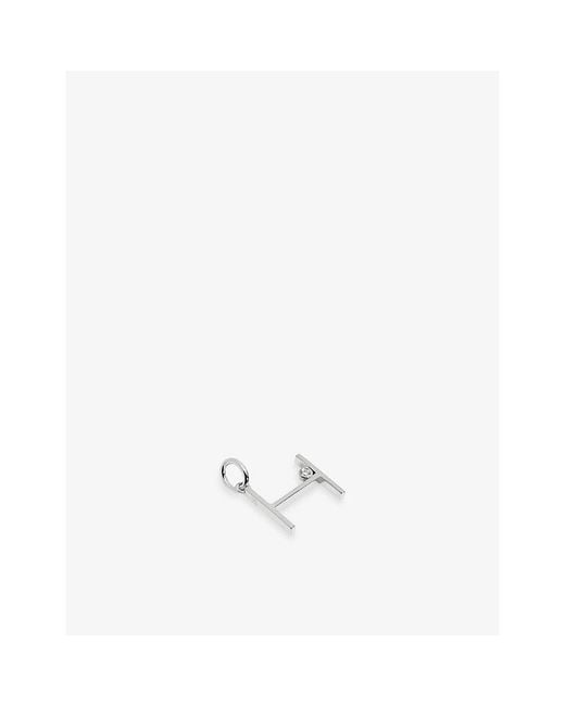 Monica Vinader White Initial H Solitaire Lab-Grown Diamond And Sterling Pendant Charm