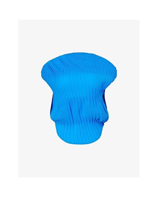 Issey Miyake Blue Aerate Pleated Knitted Top