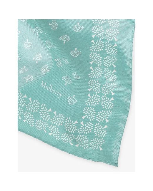Mulberry Green Tree Silk-Twill Scarf