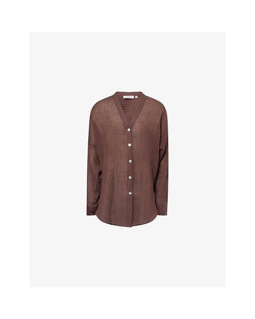 Cheap Monday Brown Barcelona Button-Through Linen Tunic