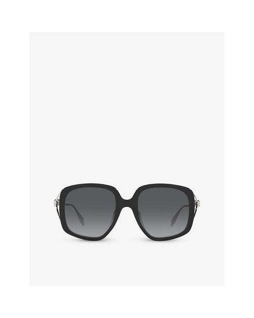 Dita Eyewear Black Am0374s Rectangle Acetate Sunglasses for men