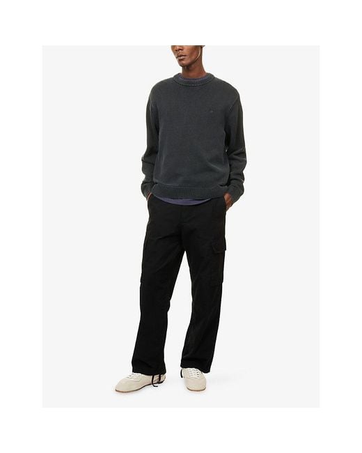 Carhartt Blue Kori Crewneck Cotton Jumper for men