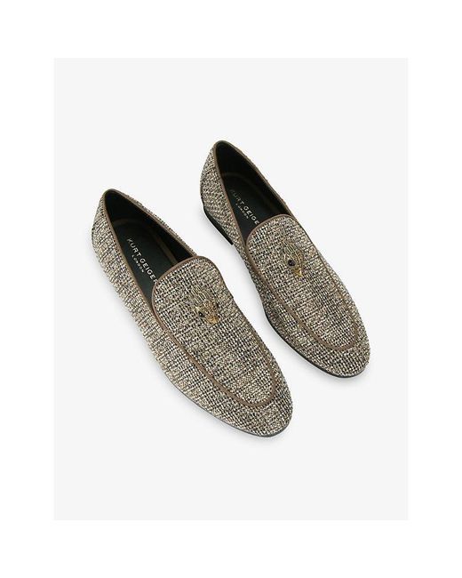 Kurt Geiger Metallic Hugh Herringbone Woven Loafers for men
