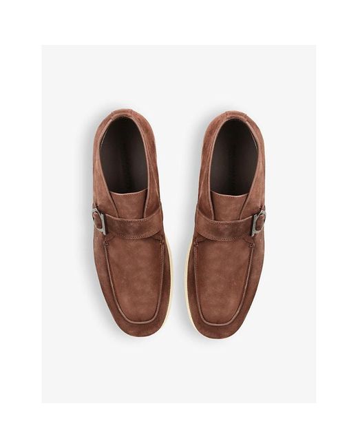 Ferragamo Brown Drof Slip-on Suede Desert Boots for men