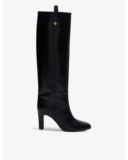 Sandro Jily Leather Heeled Boots in Black | Lyst Canada