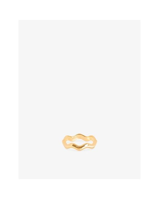 Astrid & Miyu Metallic Ripple-Plated Sterling Band Ring