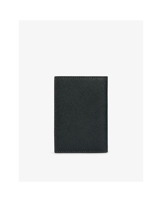 Sandro Black Logo-Embossed Faux-Leather Card Holder for men
