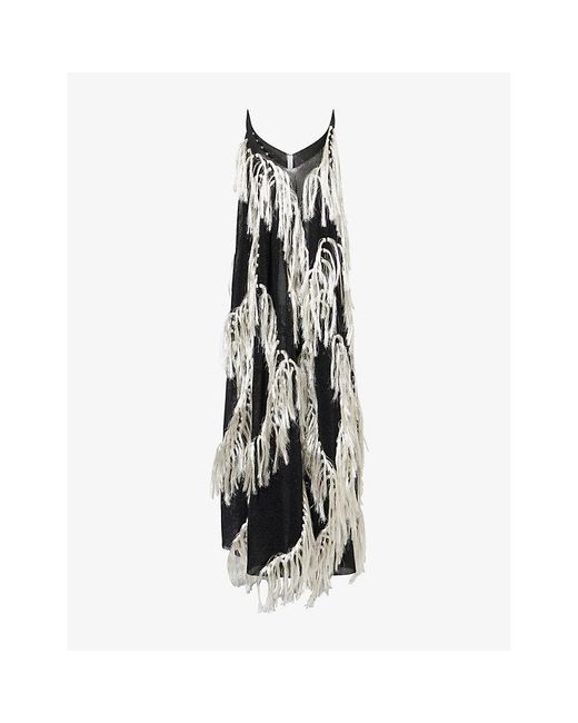 CFCL Black Fluffy Cami Knitted Maxi Dress