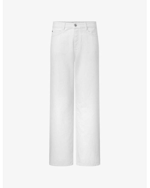 Twist & Tango White Anderline Ridgid Straight-leg High-rise Organic-cotton Jeans