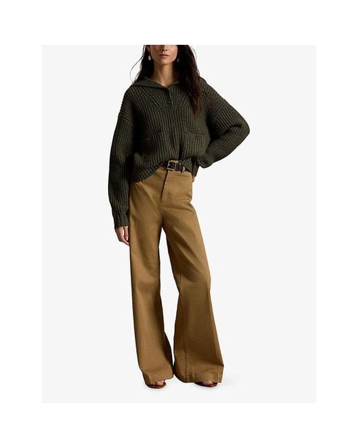 Polo Ralph Lauren Green Relaxed-Fit Knitted Wool-Blend Jumper