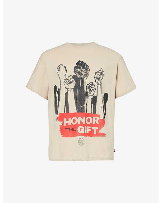Honor The Gift White A Spring Dignity Graphic-print Cotton-jersey T-shirt for men