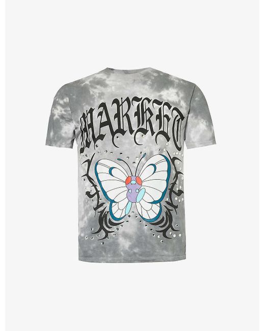 Market Gray X Pokémon Butterfree Graphic-print Cotton-jersey T-shirt for men