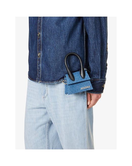 Jacquemus Blue Le Chiquito Homme Leather Cross-body Bag for men