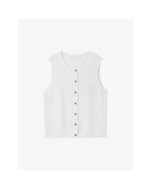 The White Company White The Company Button-Through Regular-Fit Wool And Cashmere-Blend Tank