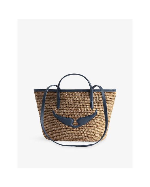 Zadig & Voltaire Multicolor Le Mini Wings Raffia Shoulder Bag