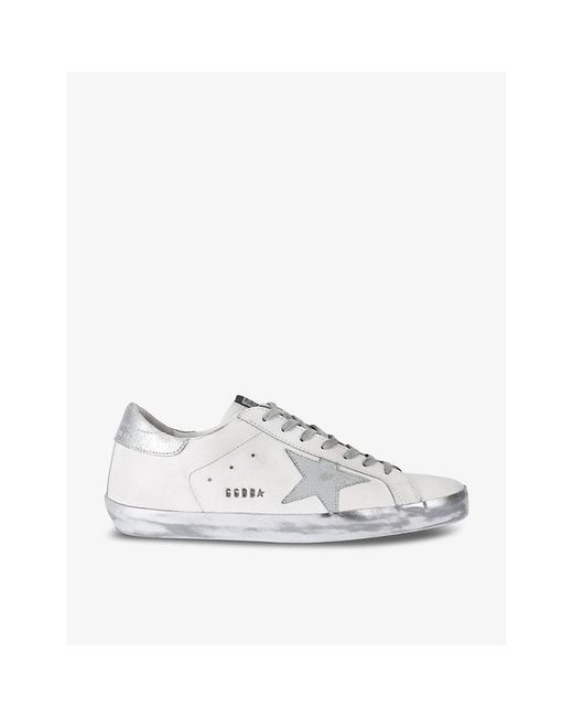 Golden Goose Deluxe Brand White Super-Star Logo-Embellished Leather Low-Top Trainers for men
