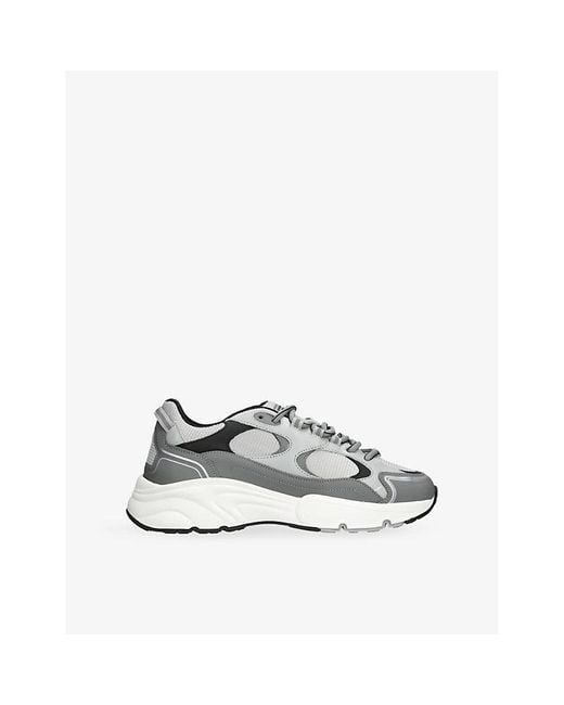Cleens White Pulse Runner Leather And Mesh Trainers for men