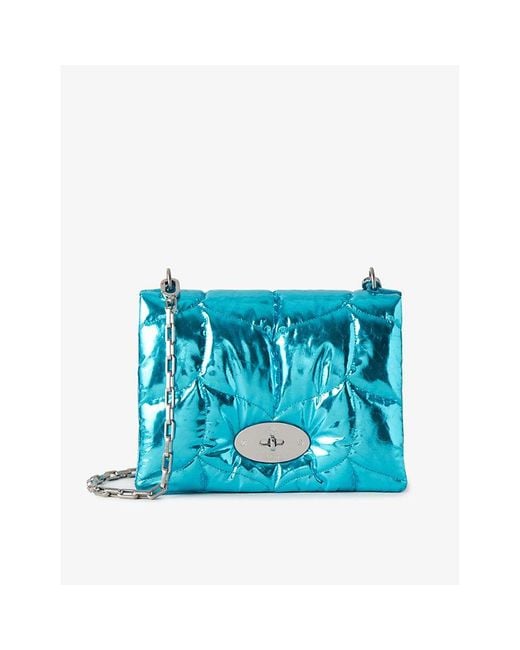Mulberry Little Softie Metallic Leather Crossbody Bag in Blue Lyst Australia