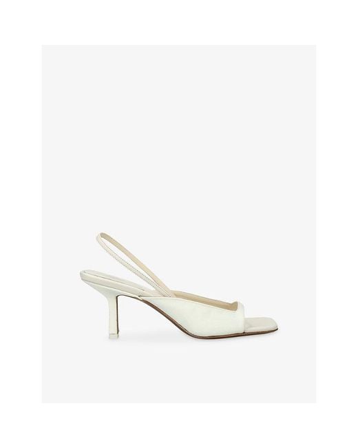 Neous White Kamui 65 Leather Heeled Sling-Back Pumps