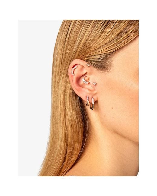 Kismet by Milka White Wanderlust Maxi 0.10Ct Diamond Hoop Earring
