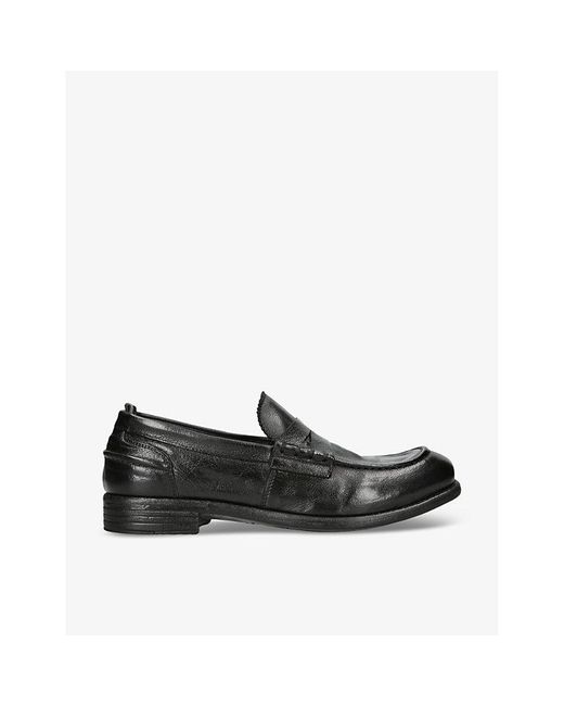 Officine Creative Black Calixte Leather Penny Loafers
