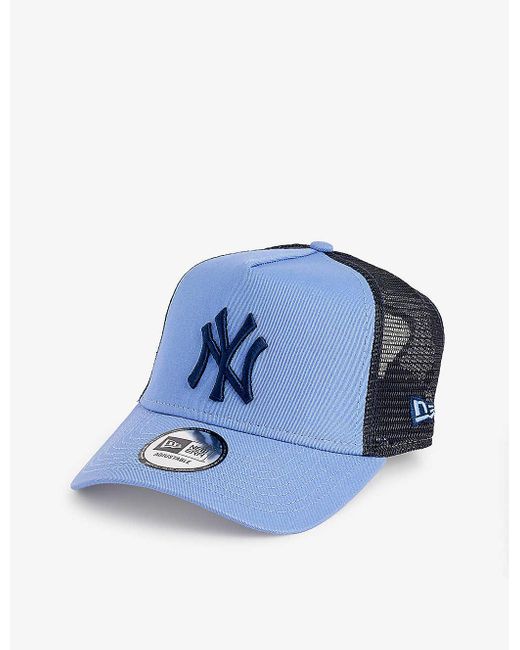 KTZ Blue New York Yankees League Brand-embroidered Cotton-twill Trucker Cap for men
