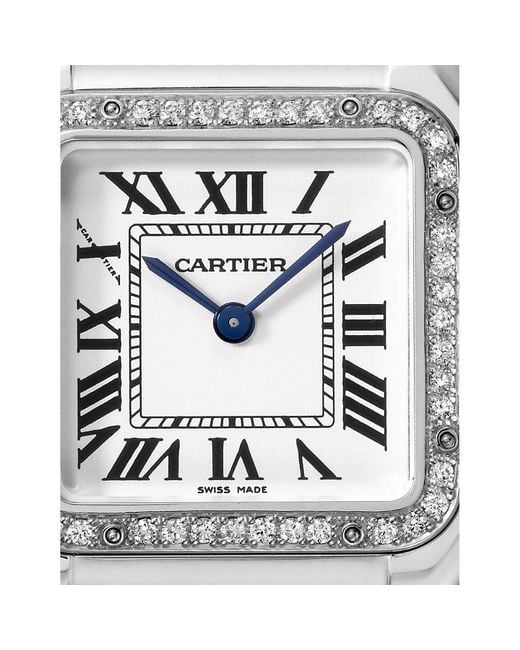 Cartier White Panthère De Watch Medium And 0.28Ct Brilliant-Cut Diamond Quartz Watch