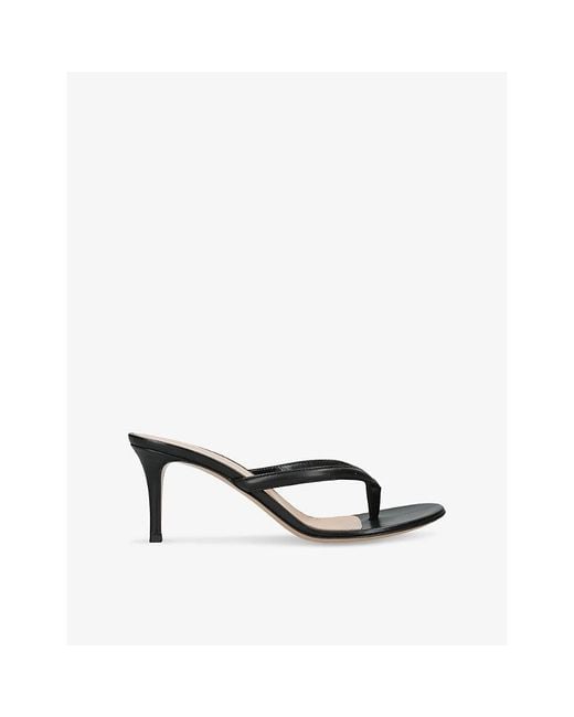 Gianvito Rossi Black Calypso Leather Heeled Sandals