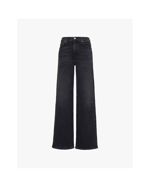 Agolde Blue Harper Straight-Leg Mid-Rise Cotton-Blend Jeans