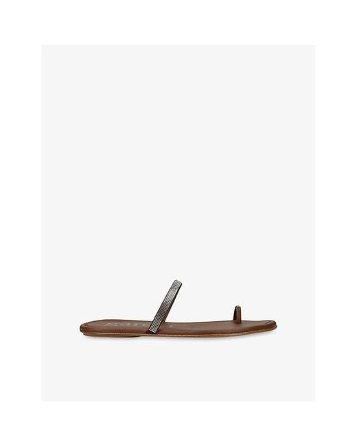 Pedro Garcia White Pita Swarovski Crystal Leather Sandals