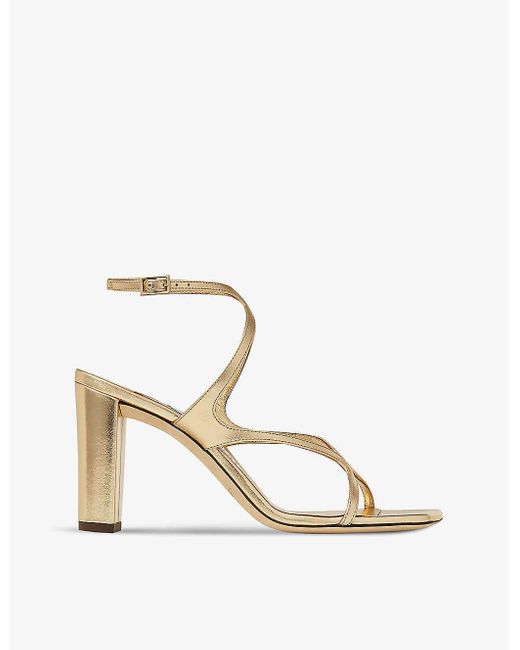 Jimmy Choo Natural Azie 85 Leather Heeled Sandals