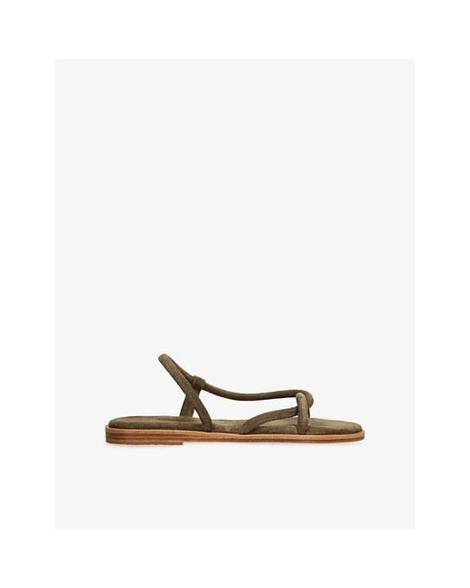 Ancient Greek Sandals Green Bomba Suede Sandals