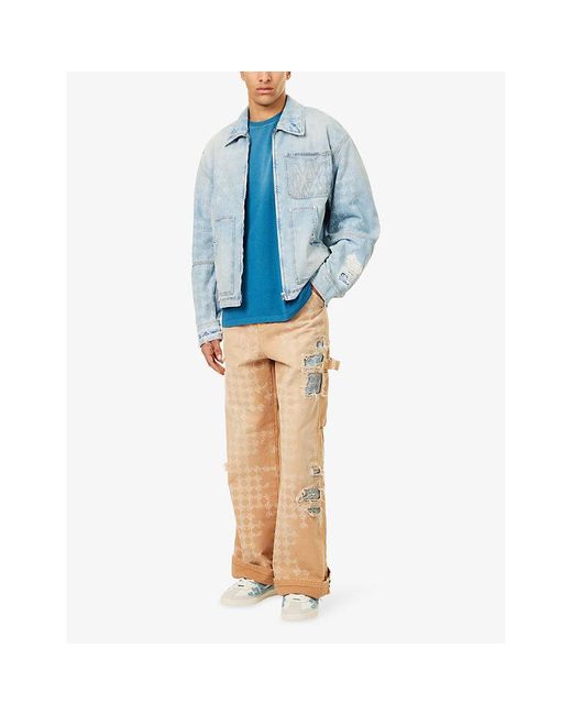 Amiri Blue Round Neck T-Shirt for men