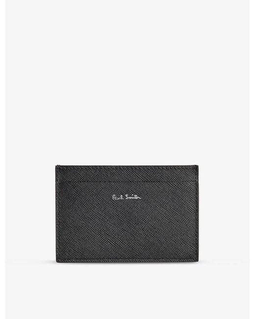 Paul Smith Gray Brand-foiled Leather Card Holder for men