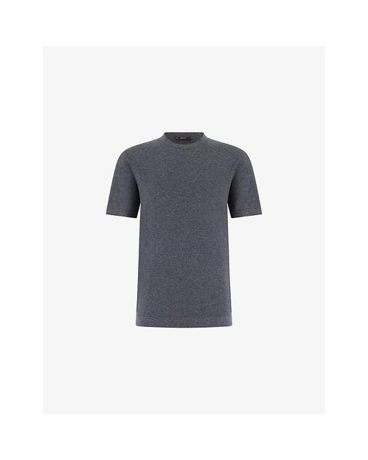 Boggi Blue Fine-Knit Regular-Fit Linen And Cotton T-Shirt for men