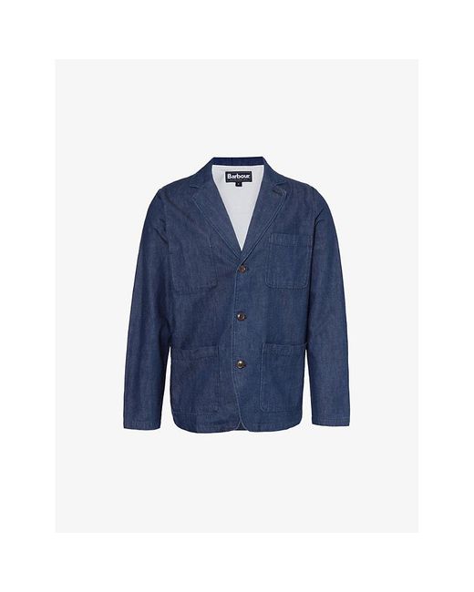 Barbour Blue Notched-lapel Patch-pocket Denim Jacket for men