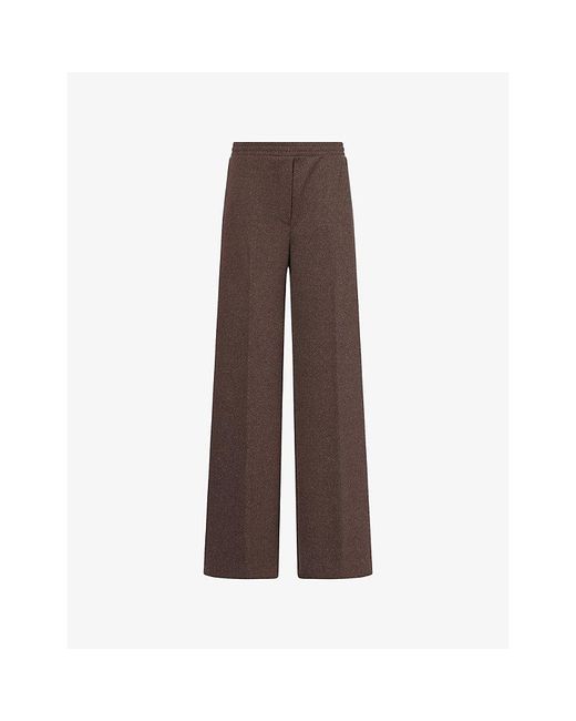 Weekend by Maxmara Brown Drawstring Wide-Leg Woven Trousers