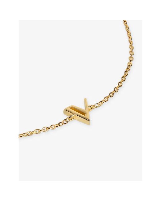 Monica Vinader Metallic Initial V 18Ct Vermeil Bracelet