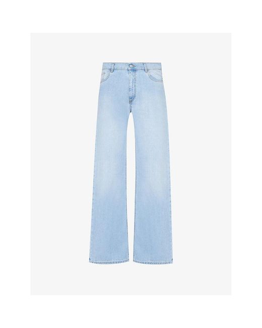 1017 ALYX 9SM Blue Buckle-embellished Wide-leg Mid-rise Jeans for men