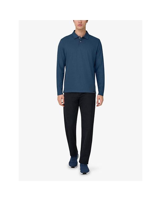 Boggi Blue S-Cafè Regular-Fit Stretch Cotton-Piqué Polo Shirt for men