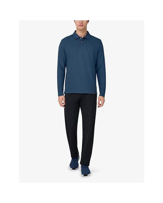 Boggi Blue S-Cafè Regular-Fit Stretch Cotton-Piqué Polo Shirt for men