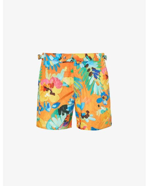 Polo Ralph Lauren White Monaco Floral-print Recycled Polyester-blend Swim Shorts for men